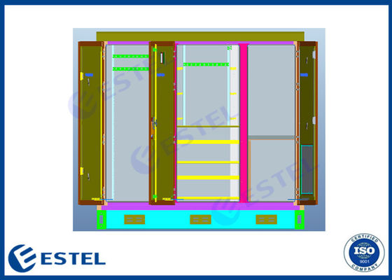 Tre scaffale all'aperto della rete del compartimento ISO9001 RAL7035