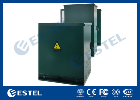 19' Rack Outdoor Telecom Cabinet Colore verde con aria condizionata e ventilatore da 500W