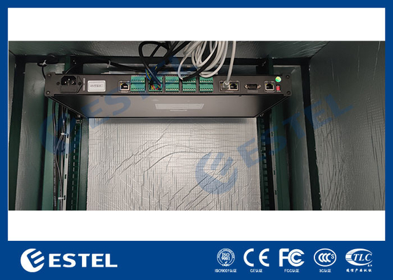 19' Rack Outdoor Telecom Cabinet Colore verde con aria condizionata e ventilatore da 500W