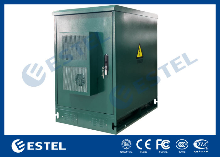 19' Rack Outdoor Telecom Cabinet Colore verde con aria condizionata e ventilatore da 500W